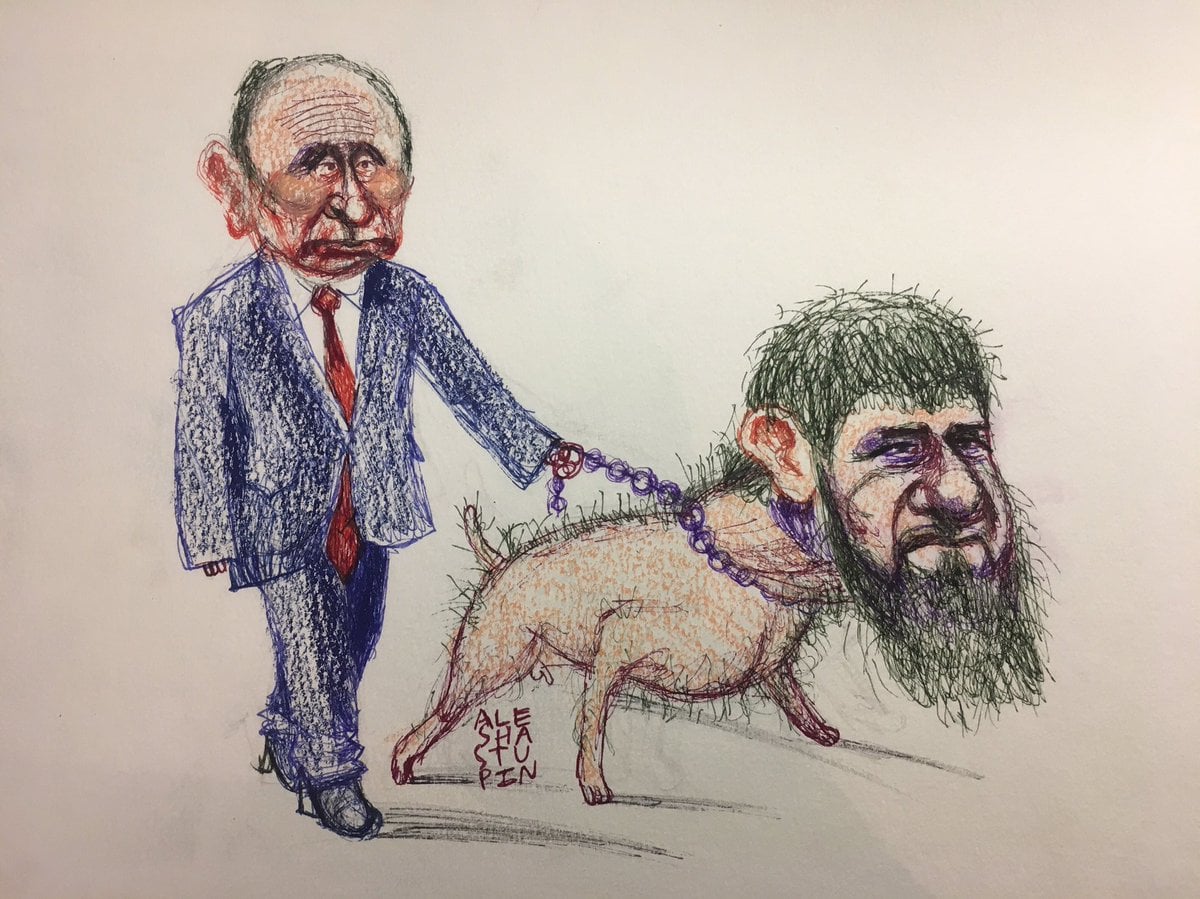 Денис Лопатин карикатуры на Кадырова