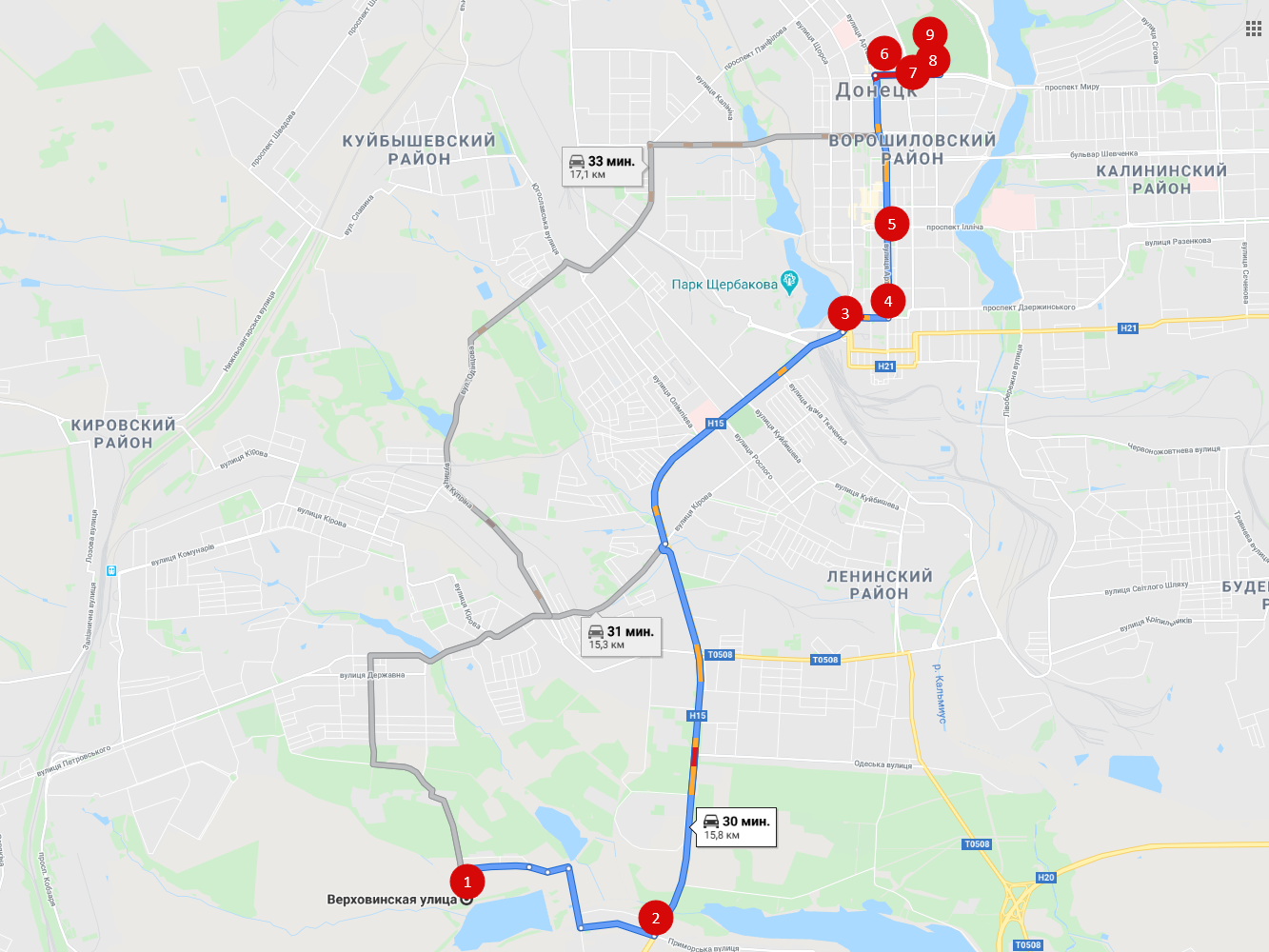 Карта донецка как проехать от и до