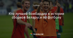Кто лучший бомбардир в истории сборной Беларуси по футболу