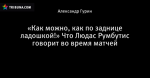 «Как можно, как по заднице ладошкой!» Что Людас Румбутис говорит во время матчей