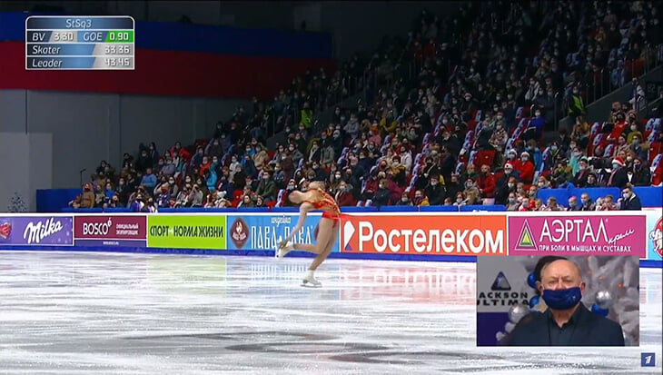Хм, на трибунах чемпионата России по фигурному катанию подозрительно людно – хотя разрешено только 35% зрителей 🤔