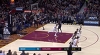 LeBron James goes up to get it and finishes the oop