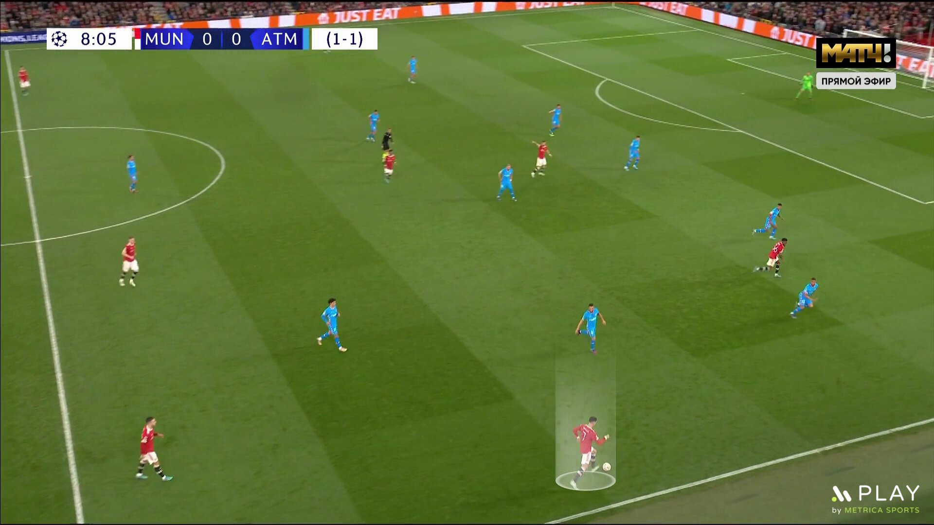 «Юнайтед» мощно стартовал (даже вынудил «Атлетико» менять схему), но был ужасен в атаке при 0:1