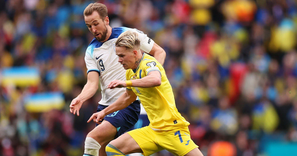 Мудрик получил худшую оценку от WhoScored за матч Англия Украина. У него 1 удар мимо и 5 потерь за 61 минуту, точность передач 70%