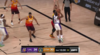 LeBron James rises to block the shot