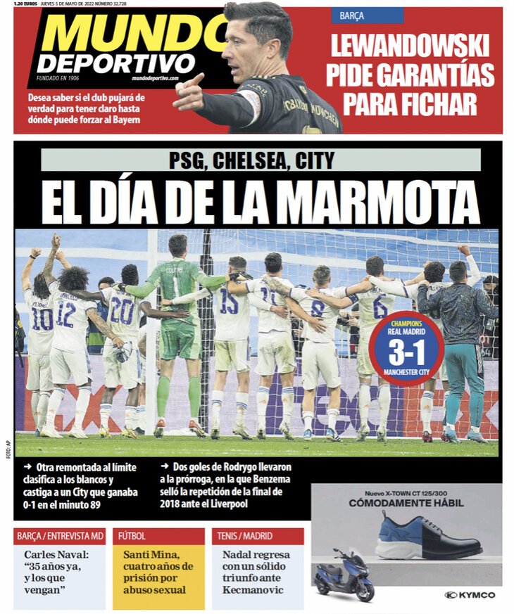 «С другой планеты», «Невероятные!» – грандиозный полуфинал «Реала» с «Сити» на обложках газет