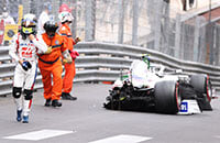 Мик Шумахер доврезался: разнес болид дважды и остался без квалификации в Монако. Слишком рисковал, хотя вез Мазепину 0,5 секунды