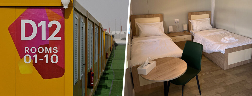 207 долларов за ночь в контейнере – побывали внутри фанатской деревни в Катаре