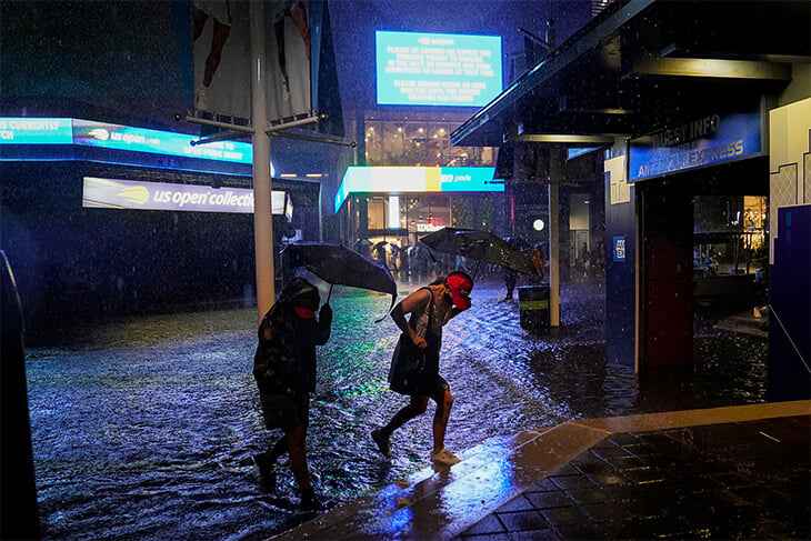 В Нью-Йорке потоп – на US Open залило даже крытый корт, а в метро били фонтаны