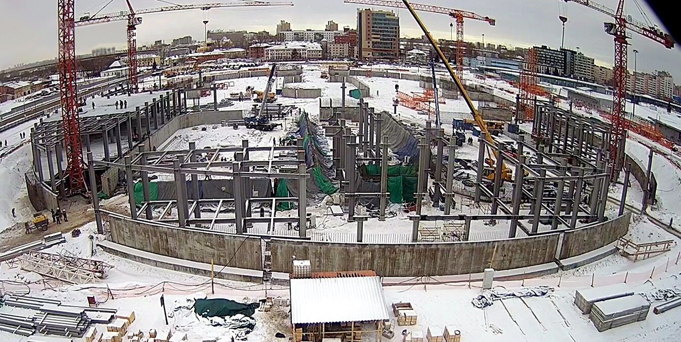 На площадке новой арены Торпедо в Нижнем Новгороде завершается армирование и бетонирование цокольной части