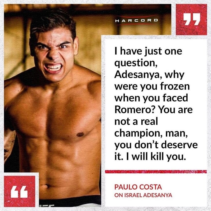 Адесанья и Коста – две противоположности. Чемпион UFC пластичный и с дикой реакцией, а претендент – сила и мощь