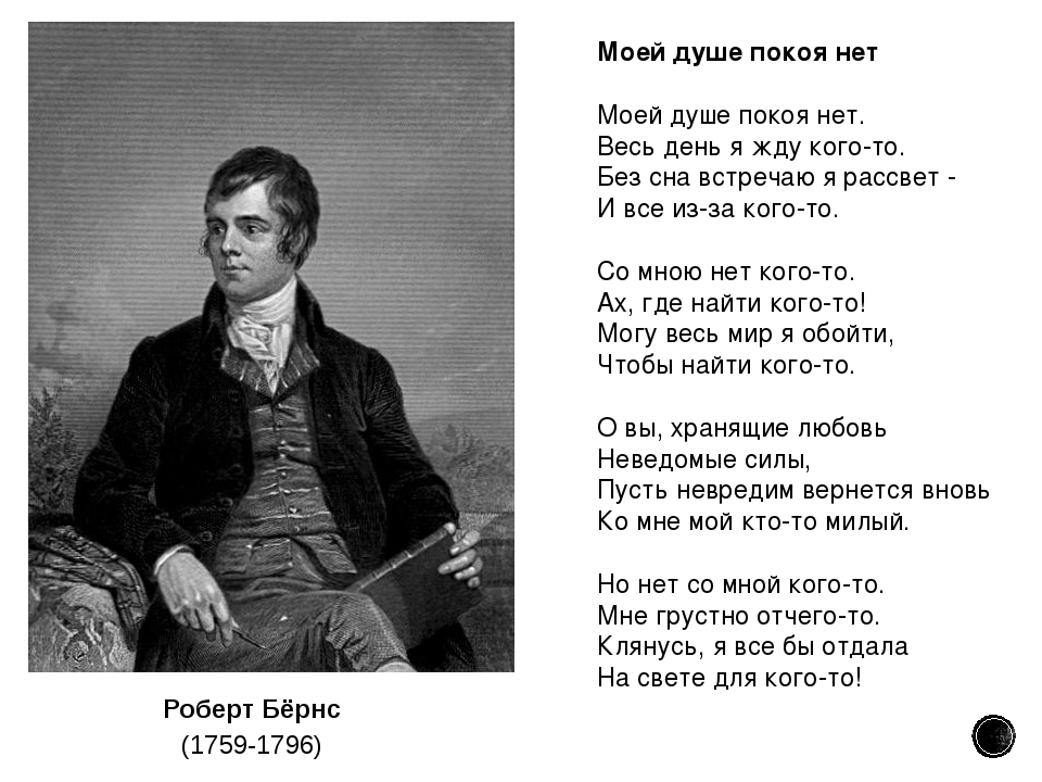 Я весь мир обошел текст. Robert Burns (1759-1796).