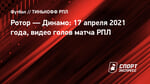 «Ротор» — «Динамо»: все голы матча РПЛ