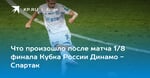 Что произошло после матча 1/8 финала Кубка России Динамо - Спартак