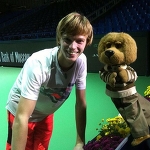 Andrey Rublev on Instagram: “Жду завтра всех в 6:30 на мачте Кубка Кремля в Олимпийском. Буду играть в свое 18 летие так что всех буду рад видеть! Раздал 140 своих…”