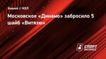 Московское «Динамо» забросило 5 шайб «Витязю»