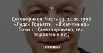 Договорняки. Часть 53. 12.10.1996 «Лада» Тольятти - «Жемчужина» Сочи 1:1 (аннулировано, тех. поражение 0:3)
