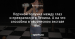 Корчной получил между глаз и превратился в Ленина. А на что способны в творческом экстазе вы?