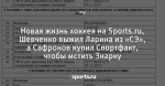 Новая жизнь хоккея на Sports.ru, Шевченко выжил Ларина из «СЭ», а Сафронов купил Спортфакт, чтобы мстить Знарку