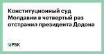 Конституционный суд Молдавии в четвертый раз отстранил президента Додона