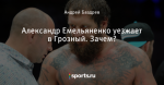 Александр Емельяненко уезжает в Грозный. Зачем?