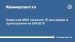 Комиссия МОК отказала 15 россиянам в приглашении на ОИ-2018