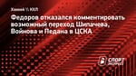 Федоров отказался комментировать возможный переход Шипачева, Войнова и Педана в ЦСКА