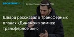 Футбол. Шварц рассказал о трансферных планах «Динамо» в зимнее трансферное окно