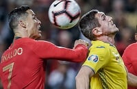 Бернарду Силва, Пепе, Тарас Степаненко, Марлос, Рафаэл Геррейру, Сборная Украины по футболу, Роман Яремчук, Криштиану Роналду, Сергей Кривцов, Андрей Ярмоленко, Сборная Португалии по футболу, Бруну Фернандеш, Вильям Карвалью, Нелсон Семеду, Сергей Болбат, Руслан Малиновский, Николай Матвиенко