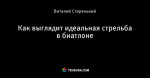 Как выглядит идеальная стрельба в биатлоне