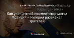 Как украинский комментатор матча Франция – Нигерия развлекал зрителей - Футбол - ua.tribuna.com