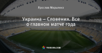Украина – Словения. Все о главном матче года